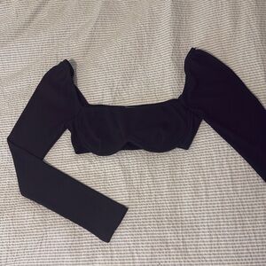 PRINCESS POLLY ribbed cropped long sleeve